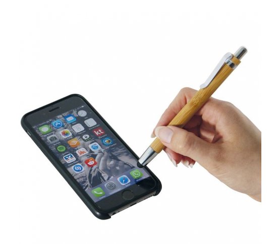 Psací sada z bambusového dřeva - pero se stylusem, mikrotužka 3