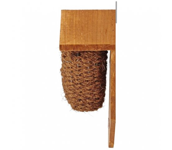 Ptačí budka z kokosových vláken s dřevěnou stříškou Esschert Design 3