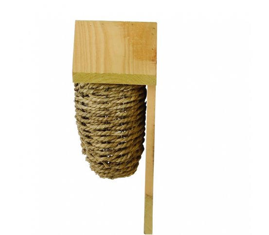 Ptačí budka z mořské trávy s dřevěnou stříškou Esschert Design 3