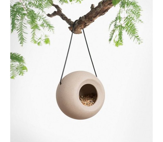 Ptačí keramické krmítko Lisa - Béžová barva