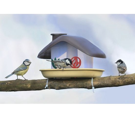 české Ptačí krmítko Domek - hnědé Plastia