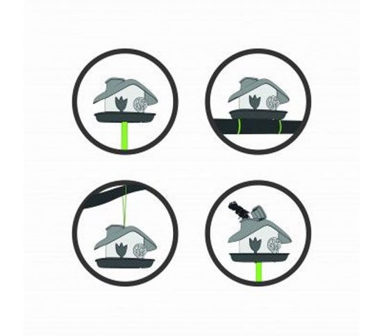 uchycení Ptačí krmítko Domek - antracit Plastia