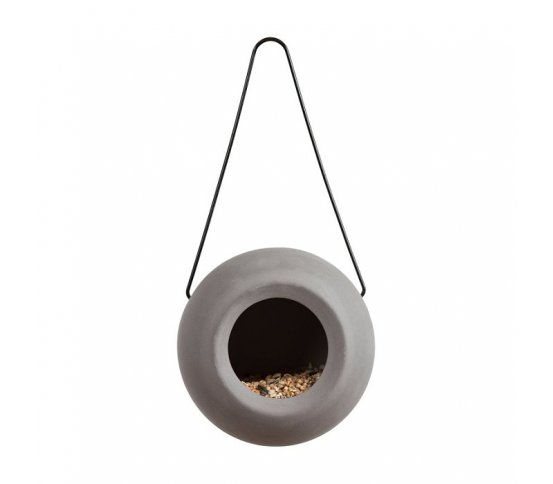 Ptačí keramické krmítko Lisa - Šedá pro ptáky