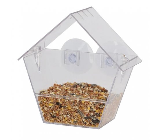 Ptačí krmítko na okno domek - transparentní Esschert Design 3