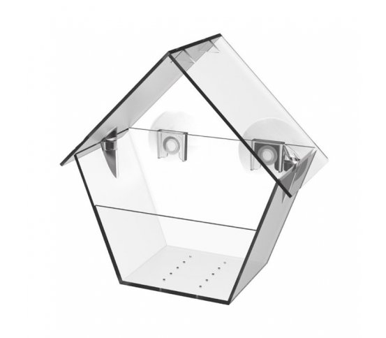 Ptačí krmítko na okno domek - transparentní