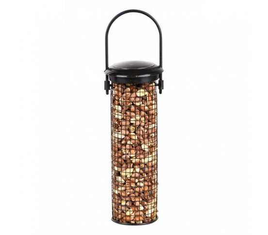 Ptačí krmítko na oříšky a peletky - černé