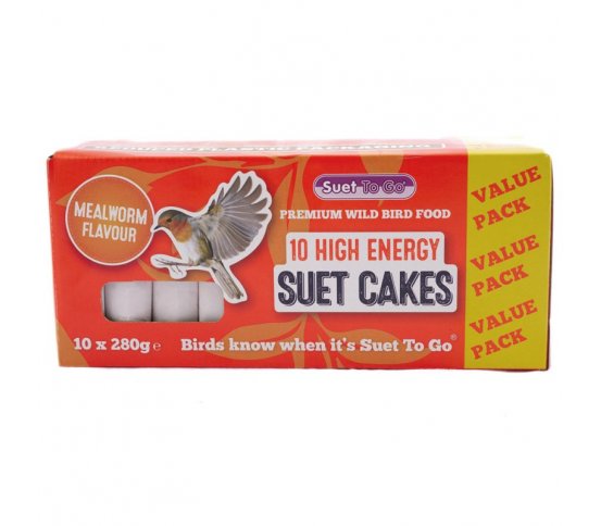 Ptačí lojové koláče s moučnými červy - 10ks Suet To Go