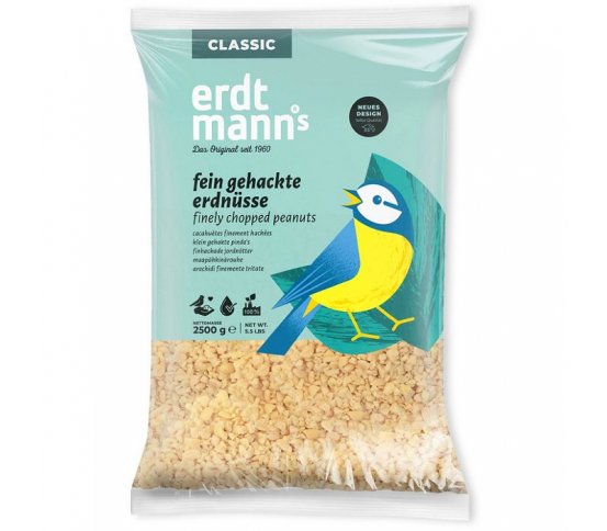 Ptačí pochoutka - sekané arašídy 2,5kg Erdtmanns