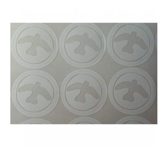 Ptačí samolepky kolečka se siluetou bílé - 40ks