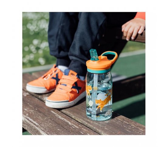 Quokka Dětská tritanová láhev s pítkem 580ml - džungle