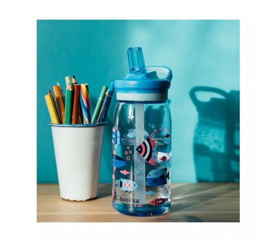 Quokka Dětská tritanová láhev s pítkem 580ml - moře