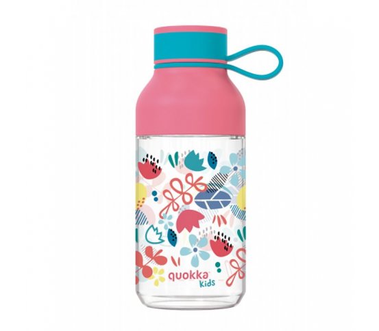 Quokka Dětská tritanová láhev Ice 430ml - květiny