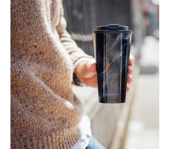 Quokka Dvoustěnný hrnek na kávu 450ml - dark stone