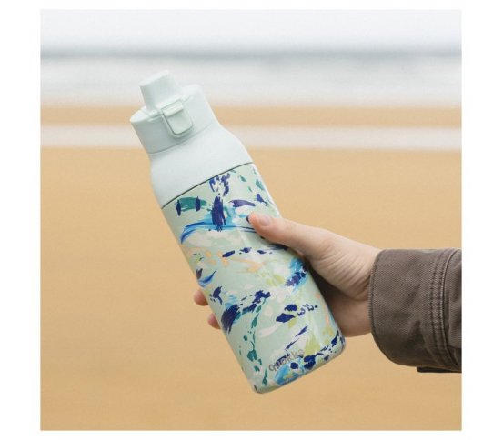 Quokka Nerezová láhev s pítkem Tide 700ml - acrylic paint