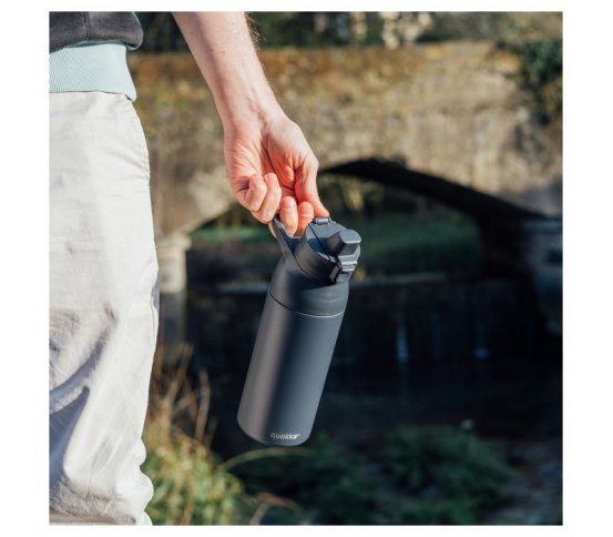 Quokka Nerezová láhev s pítkem Tide 700ml - černá