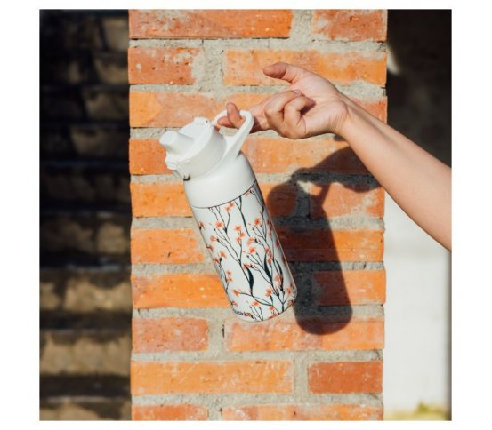 Quokka Nerezová láhev s pítkem Tide 700ml - wild flowers