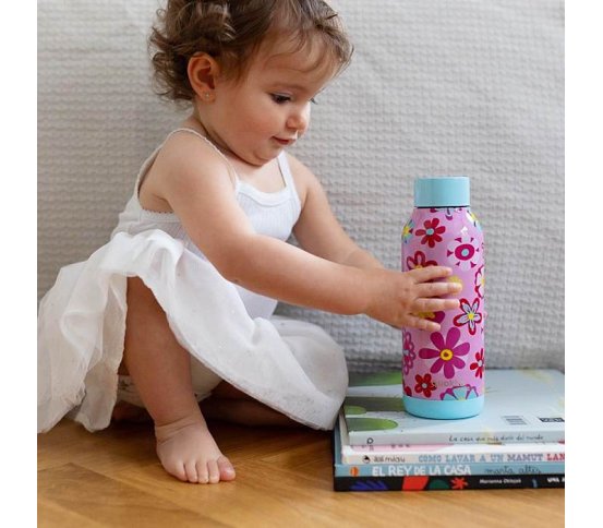 Nerezová láhev pro děti kytičky