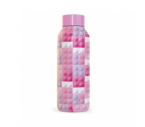 Quokka Nerezová láhev Solid Kids 510ml - pink bricks