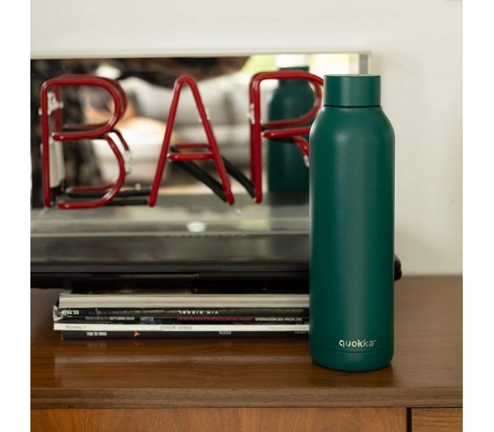 Tmavě zelená nerez láhev izolační na nápoj