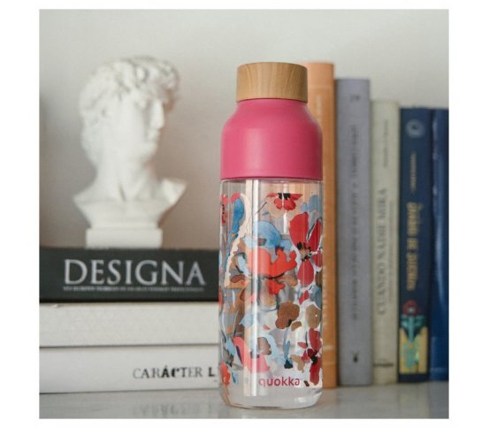 Quokka Tritanová láhev Ice 720ml - red flowers