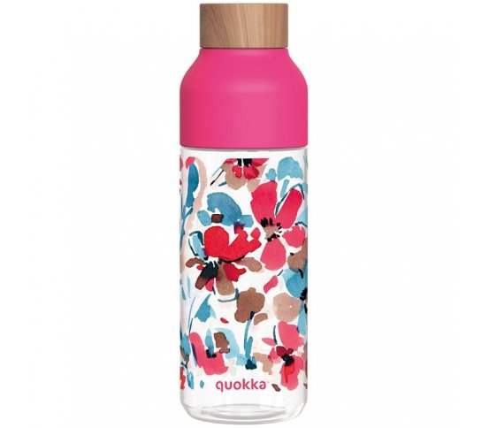 Quokka Tritanová láhev s pítkem Swift 785ml - red flowers