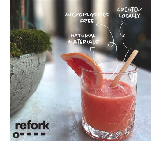 Refork jednorázové eko brčko na koktejl