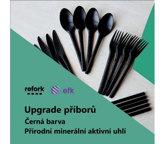 Refork jednorázová černá lžíce polévková eko gastro 1000ks