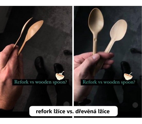 Refork hluboká lžíce na plévku jednorázová eko