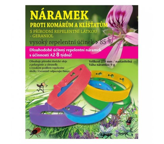 Český Repelentní náramek proti komárům a klíšťatům - růžový