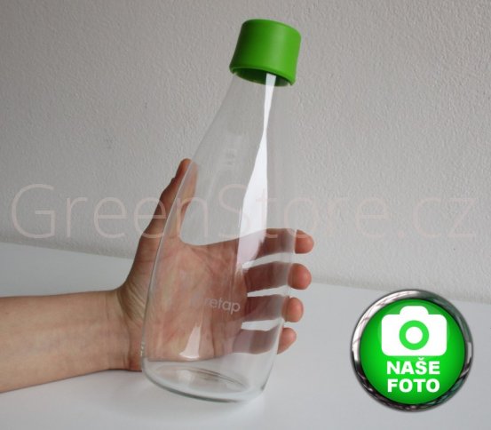 Designová skleněná láhev na vodu ReTap