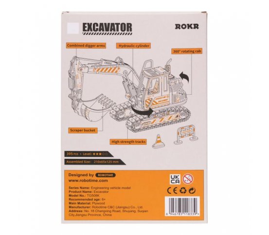 Návod k sestavení 3D puzzlí bagr