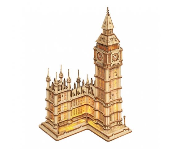 RoboTime Dřevěné 3D puzzle Big Ben svítící