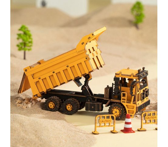 RoboTime Dřevěné dětské 3D puzzle Nákladní auto