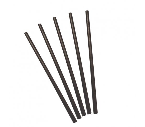 Papírová brčka 6mm x 20cm - černá (250ks)