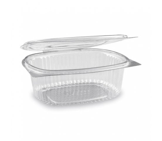 rPET Salátová miska oválná s víčkem 750ml (50ml)