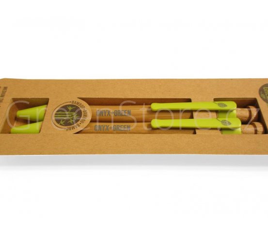 Onyx Green Bambusové propisky s modrou náplní