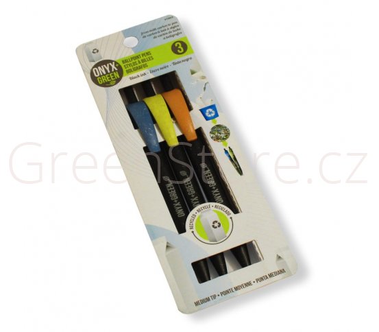Sada 3 propisek z recyklovaného kartonu - černá náplň Onyx Green