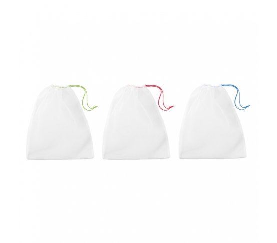 Sada 3 sáčků z RPET materiálu 30x25cm na ovoce