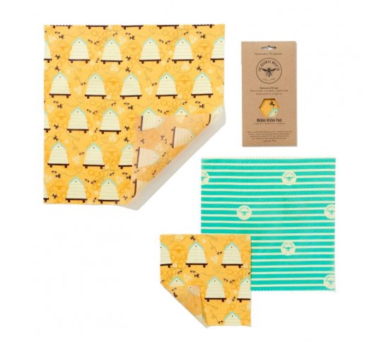 Sada 3ks voskovaných ubrousků Bee Hive The Beeswax Wrap