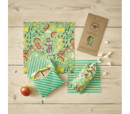 Sada 4ks voskovaných ubrousků pro děti Playground Game The Beeswax Wrap