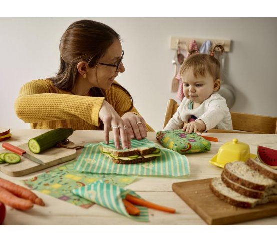 Sada 4ks voskovaných ubrousků pro děti Playground Game The Beeswax Wrap