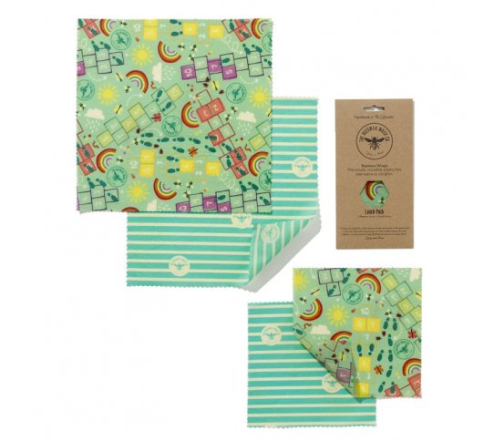 Sada 4ks voskovaných ubrousků pro děti Playground Game The Beeswax Wrap