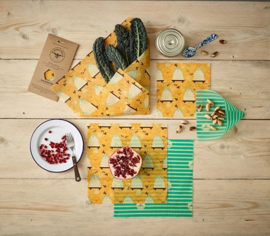 Sada 5ks voskovaných ubrousků Bee Hive The Beeswax Wrap