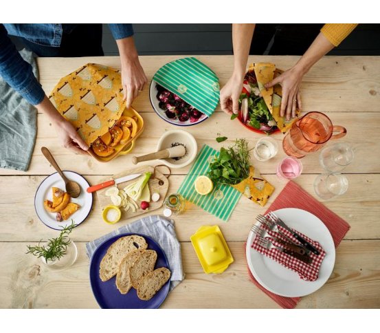 Sada 5ks voskovaných ubrousků Bee Hive The Beeswax Wrap