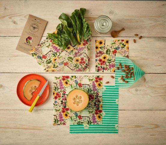Sada 5ks voskovaných ubrousků Floral The Beeswax Wrap