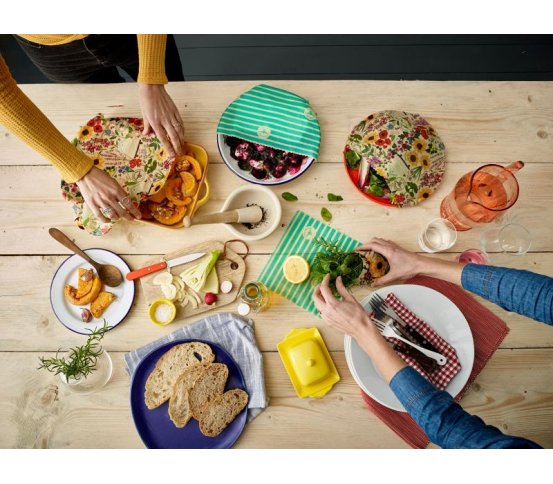 Sada 5ks voskovaných ubrousků Floral The Beeswax Wrap