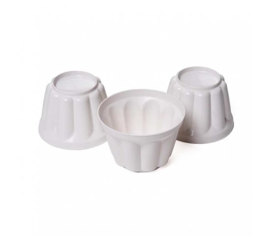 Sada formiček na puding z bioplastu Biodora - Bílá