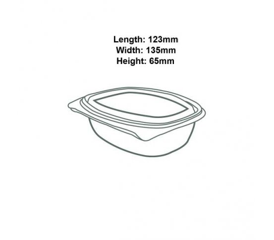 Salátová miska s víčkem 480ml bioplast PLA (50ks)