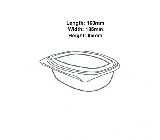 Salátová miska s víčkem 950ml bioplast PLA (50ks)