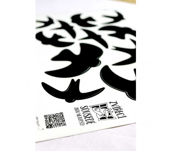 archy papíry Samolepky na sklo proti ptákům 12ks - černé siluety